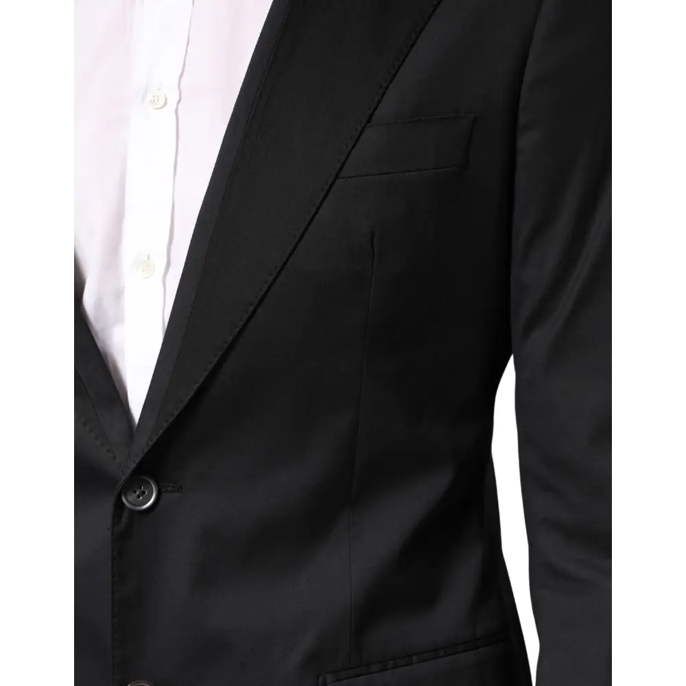 Dolce & Gabbana Black Cotton Single Breasted 2 Piece Suit - Jakkesæt