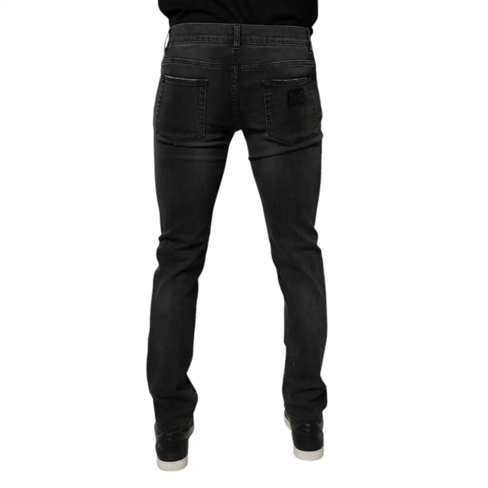Dolce & Gabbana Black Cotton Stretch Skinny Men Denim Jeans