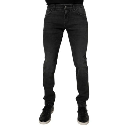 Dolce & Gabbana Black Cotton Stretch Skinny Men Denim Jeans