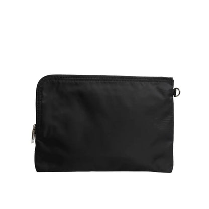 Dolce & Gabbana Black DG Milano Print Nylon Pouch Clutch Bag