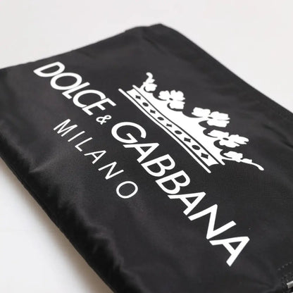 Dolce & Gabbana Black DG Milano Print Nylon Pouch Clutch Bag