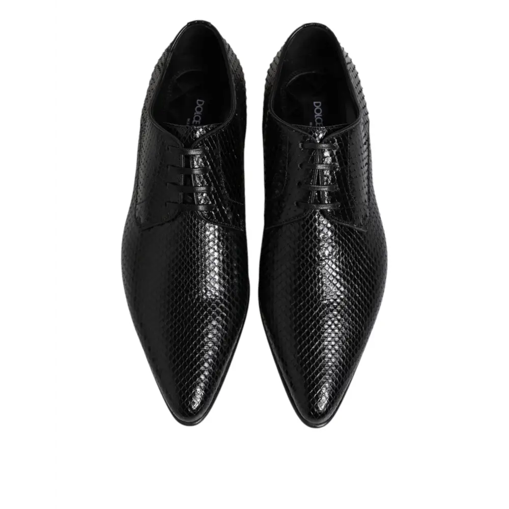 Dolce & Gabbana sorte eksotiske læder lace up derby sko i sort