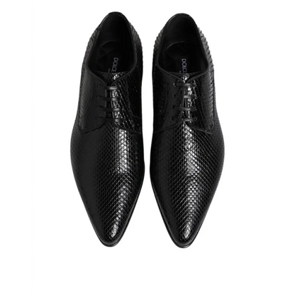 Dolce & Gabbana sorte eksotiske læder lace up derby sko i sort