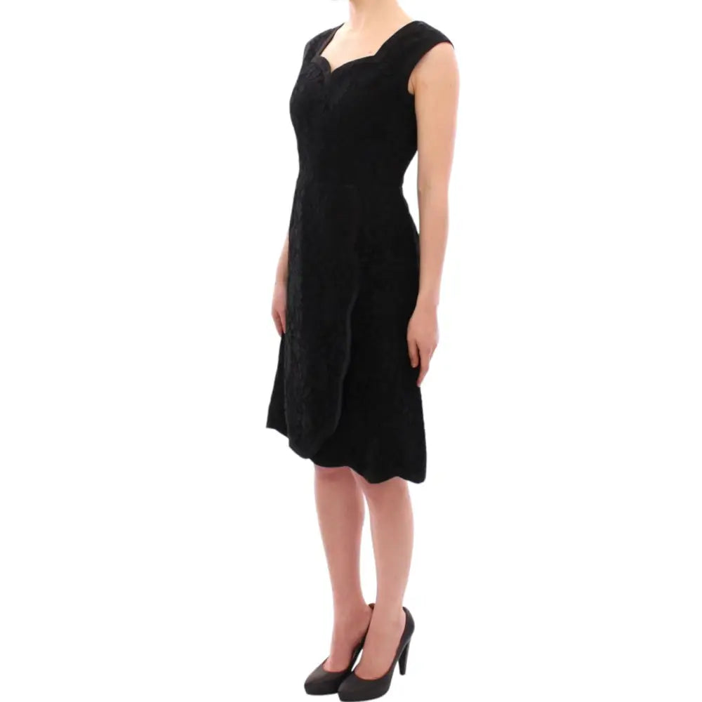 Dolce & Gabbana Black floral lace sicily runway dress
