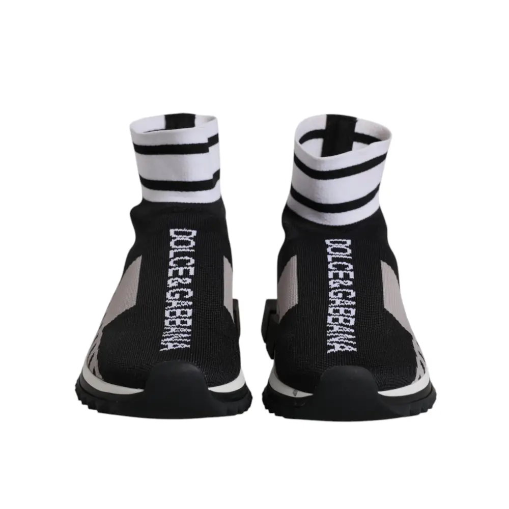 Dolce & Gabbana sorte grå Sorrento sokkesneakers til kvinder, 100% originale brands