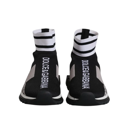 Dolce & Gabbana sorte grå Sorrento sokkesneakers til kvinder, 100% originale brands