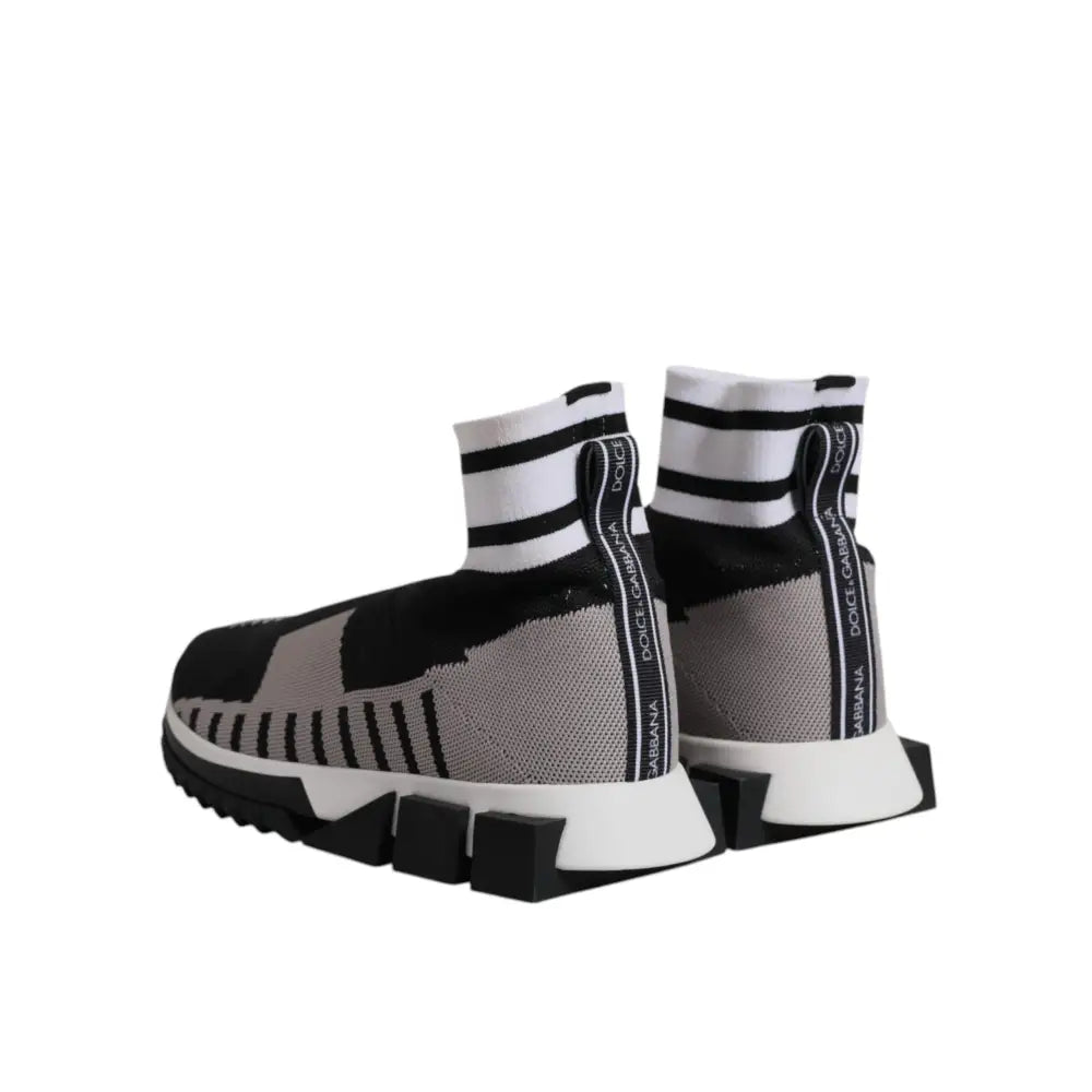 Dolce & Gabbana Black Gray Sorrento Socks Women Sneakers Shoes
