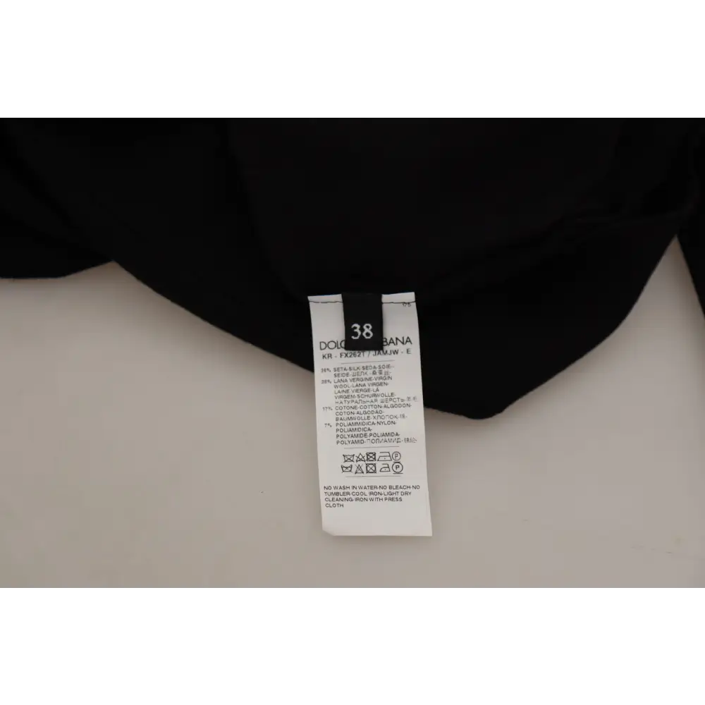 Dolce & Gabbana black lace angel roses cardigan size 38 care label