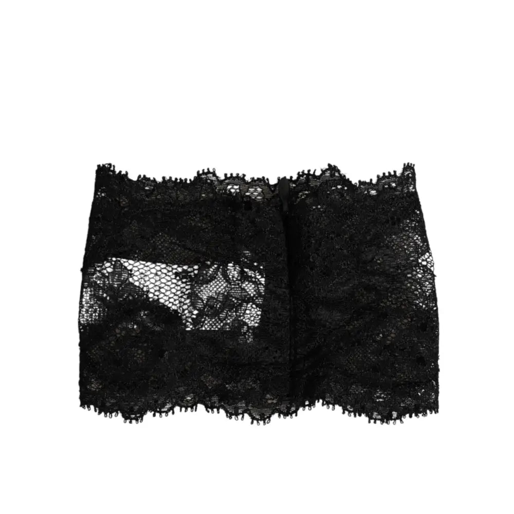 Dolce & Gabbana Black Lace Bandeau Bustier Top Sheer Stretch Underwear