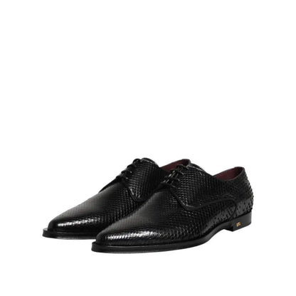 Dolce & Gabbana Black Leather Lace Up Dress Men Derby Shoes