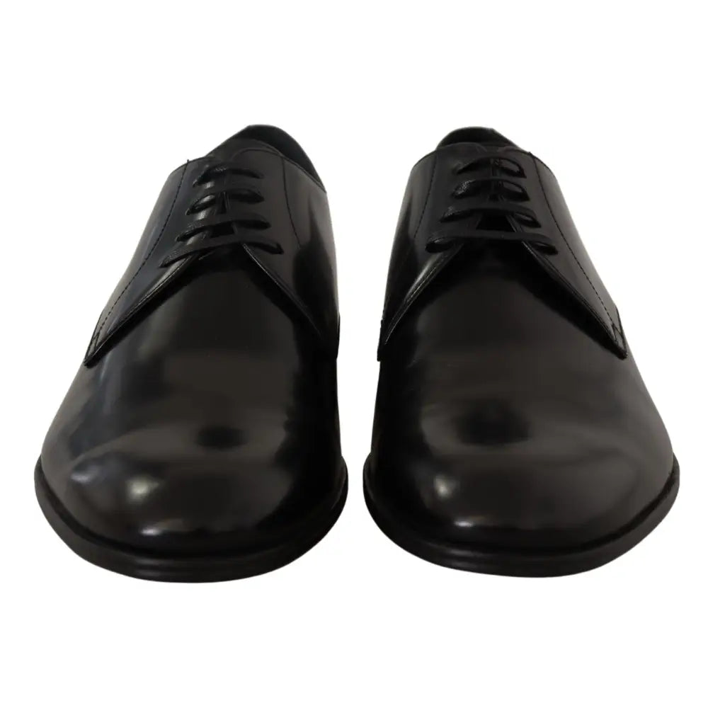 Dolce & Gabbana Black Leather Lace Up Formal Derby Shoes