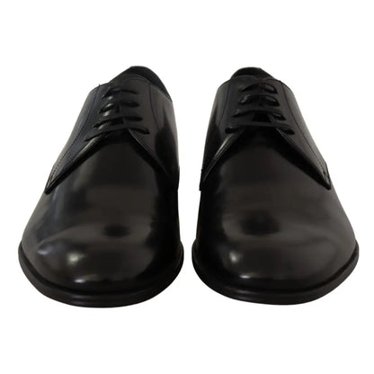 Dolce & Gabbana Black Leather Lace Up Formal Derby Shoes