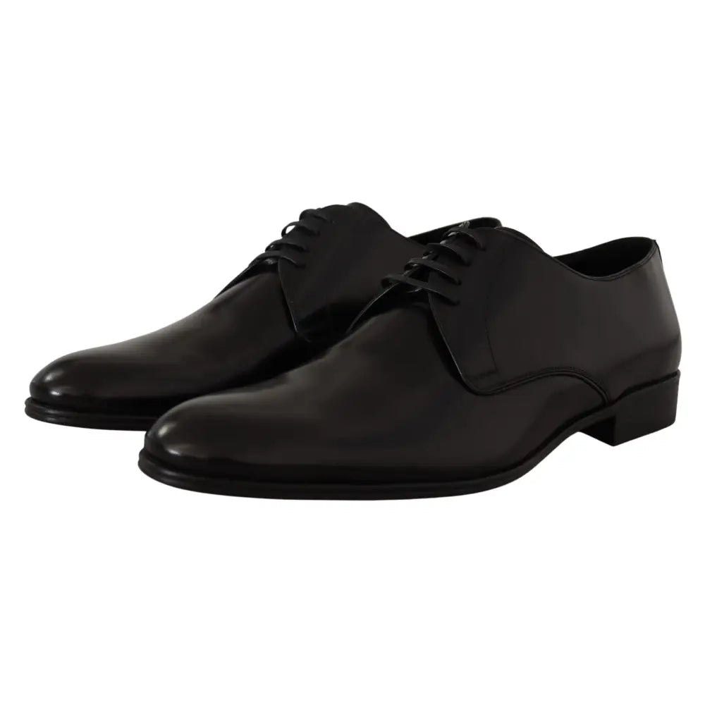 Dolce & Gabbana Black Leather Lace Up Formal Derby Shoes