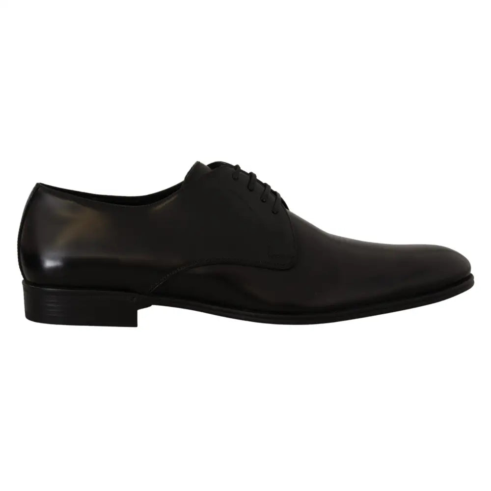 Dolce & Gabbana Black Leather Lace Up Formal Derby Shoes
