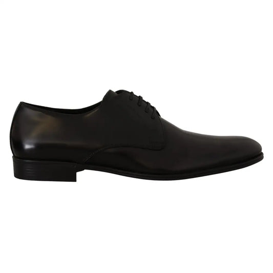 Dolce & Gabbana Black Leather Lace Up Formal Derby Shoes