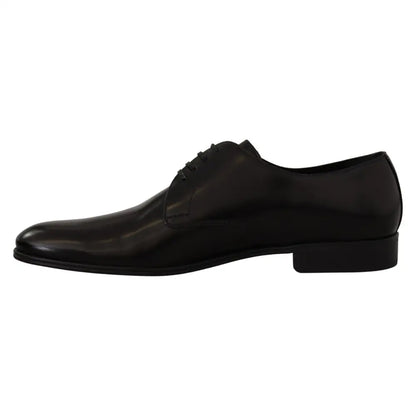 Dolce & Gabbana Black Leather Lace Up Formal Derby Shoes