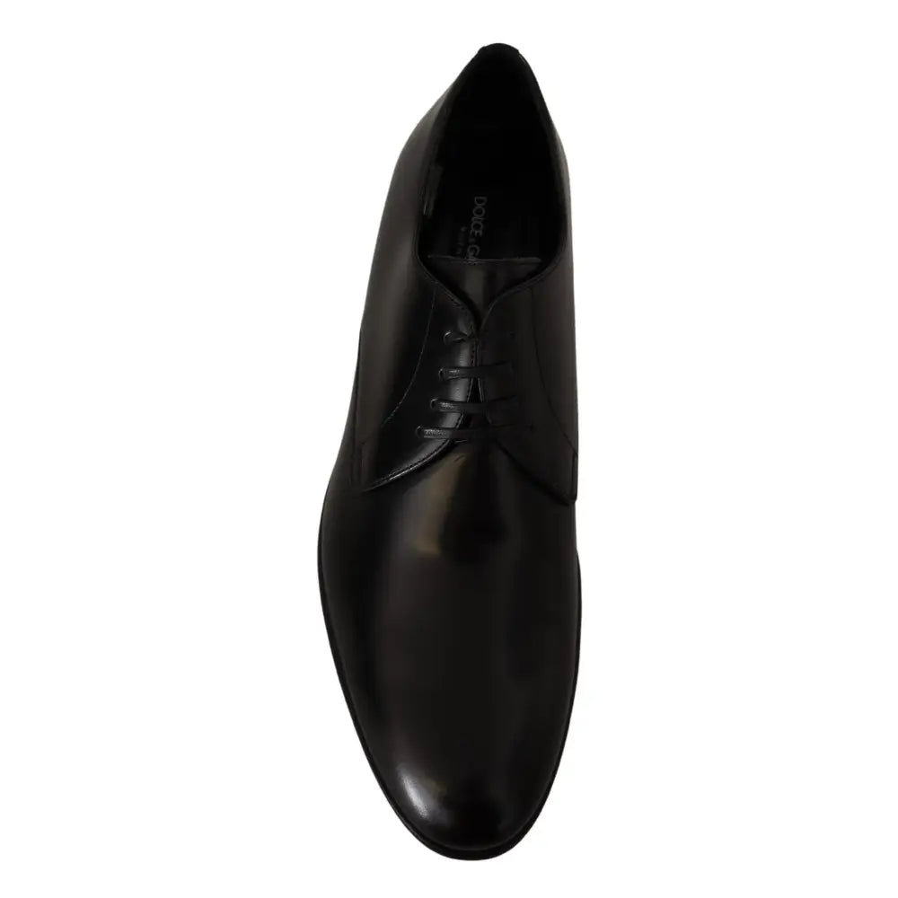 Dolce & Gabbana Black Leather Lace Up Formal Derby Shoes