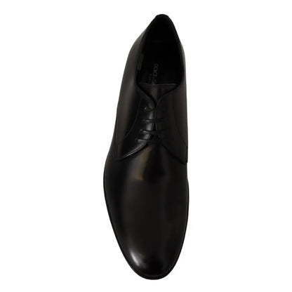 Dolce & Gabbana Black Leather Lace Up Formal Derby Shoes