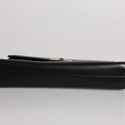 Dolce & Gabbana Black Leather Logo Plaque Document Briefcase Bag