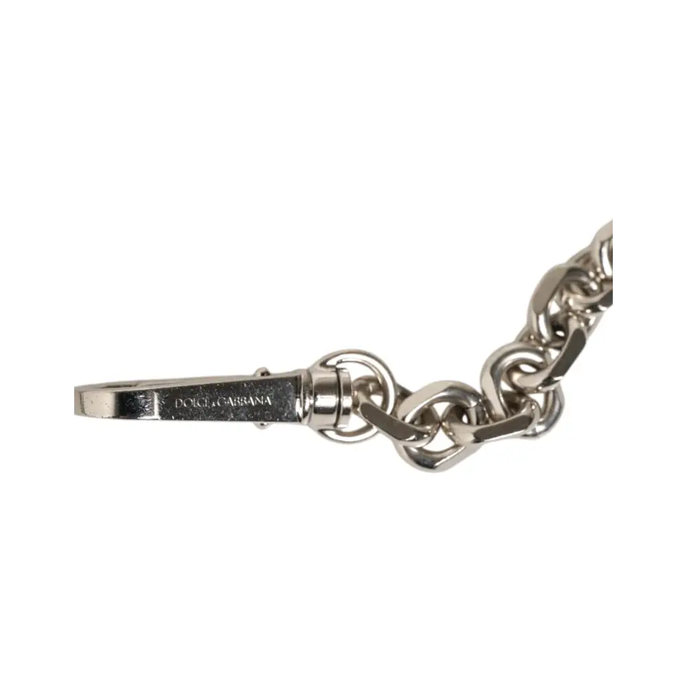 Dolce & Gabbana Black Leather Pearl Chain Bag Accessory Shoulder Strap