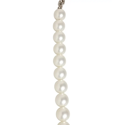 Dolce & Gabbana Black Leather Pearl Chain Bag Accessory Shoulder Strap