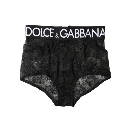 Dolce & Gabbana Black Logo Girdle High Waist Panty Underwear - IT2/S