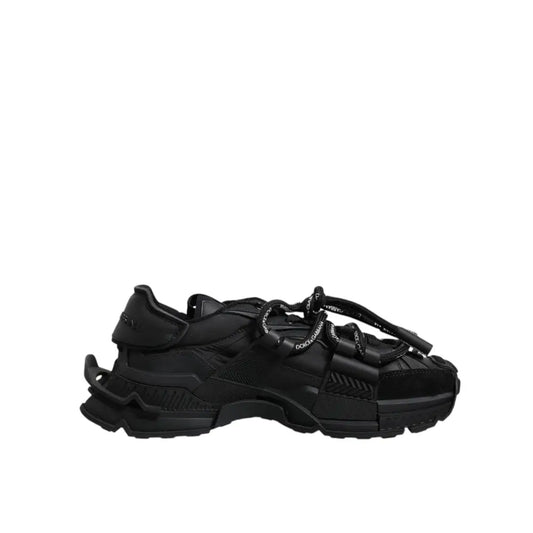 Dolce & Gabbana Black Low Top Space Lace Up Sneakers Shoes
