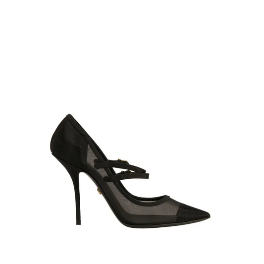 Dolce & Gabbana Black Mesh Mary Jane High Heels Pumps Shoes - Højhælede sko