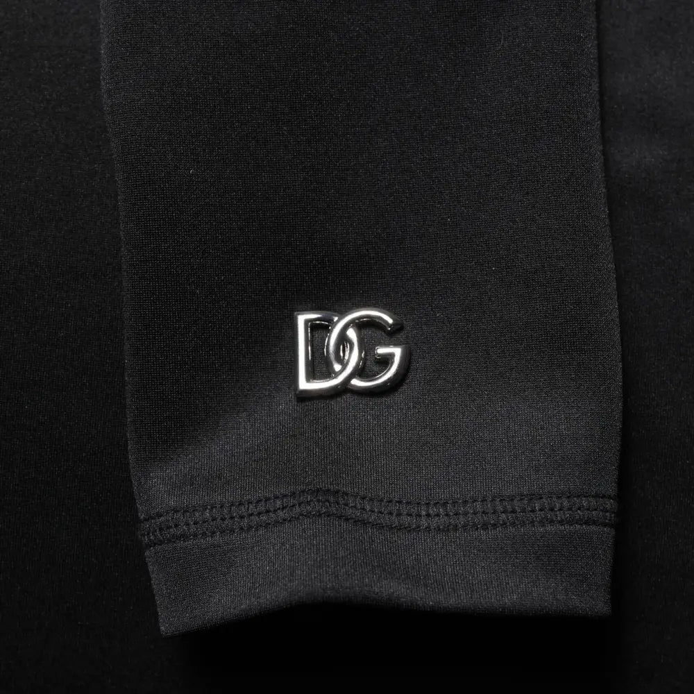 Dolce & Gabbana Black Polyester Turtleneck Pullover Sweater