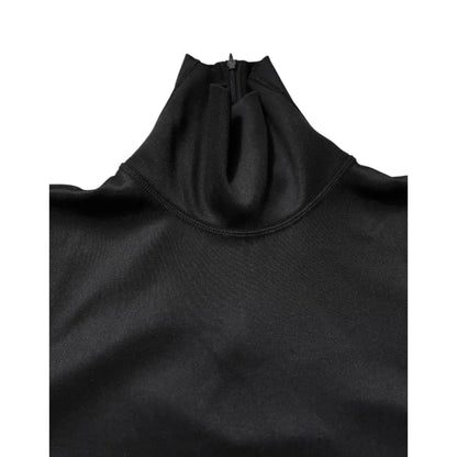 Dolce & Gabbana Black Polyester Turtleneck Pullover Sweater