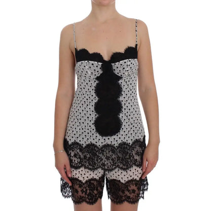 Dolce & Gabbana Black Silk Lace Babydoll Lingerie Top