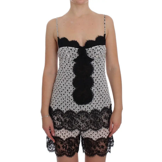 Dolce & Gabbana Black Silk Lace Babydoll Lingerie Top