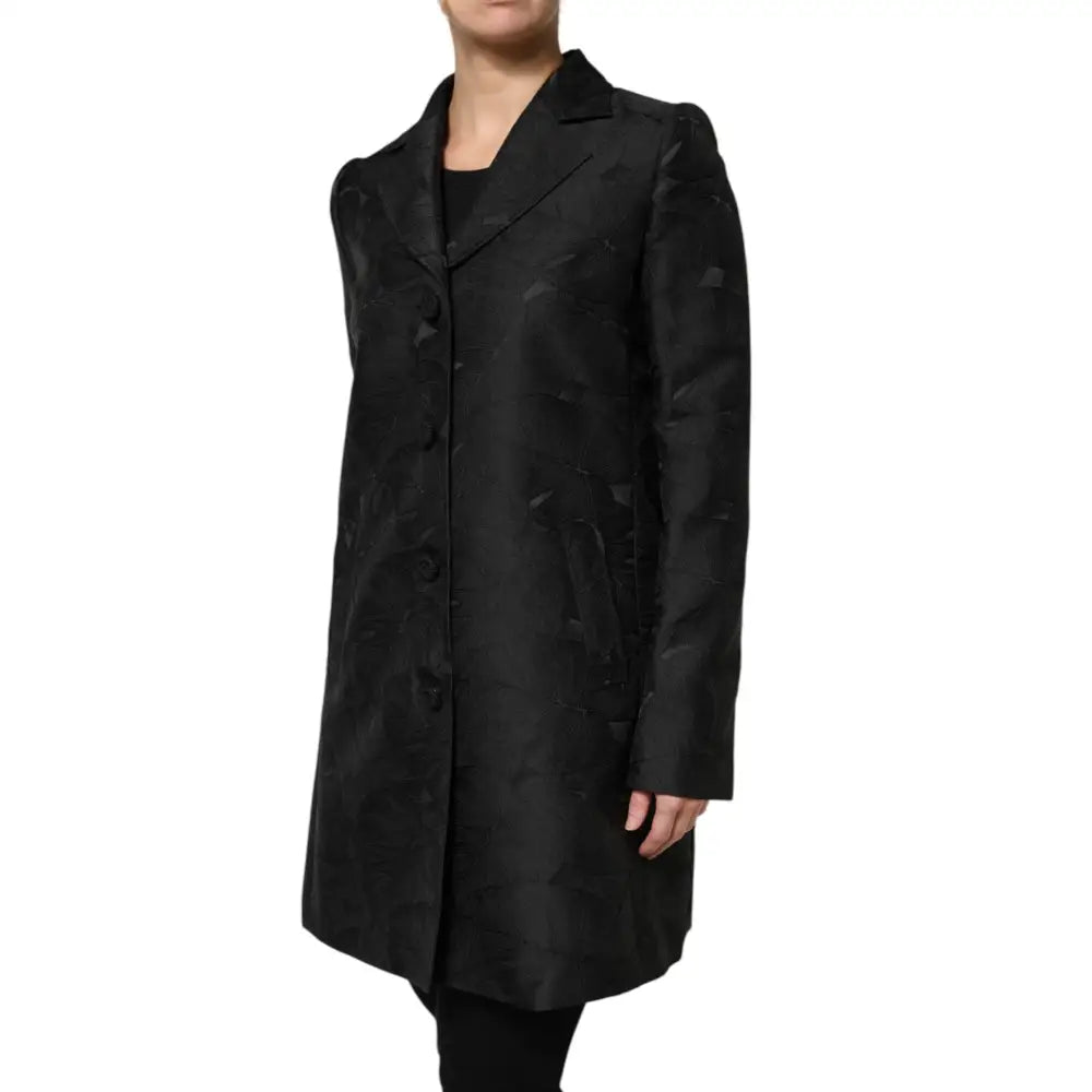Dolce & Gabbana Black Single Breasted Trench Coat Jacket