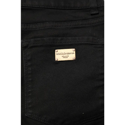 Dolce & Gabbana Black Skinny Cotton Mid Waisted Denim Jeans - IT38/XS - Jeans