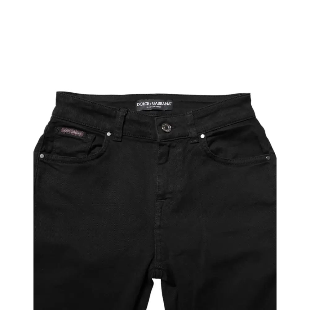 Dolce & Gabbana Black Skinny Cotton Mid Waisted Denim Jeans - IT38/XS - Jeans