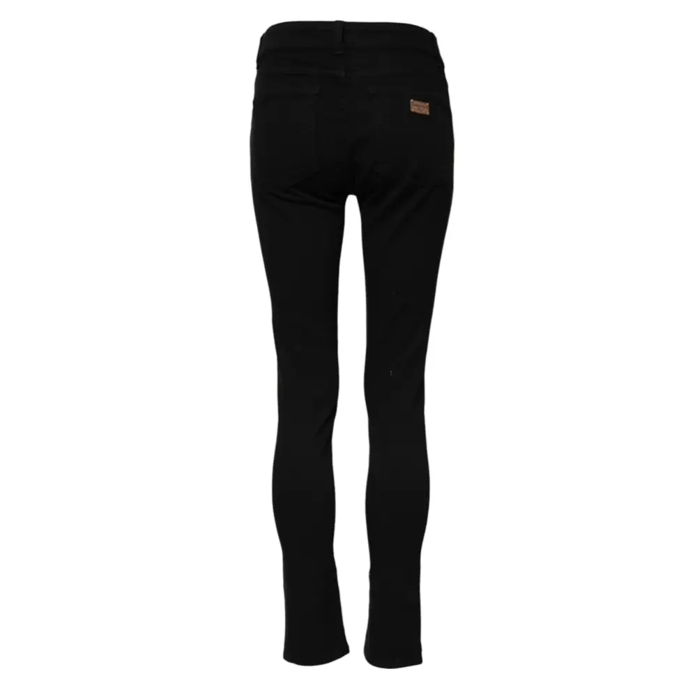 Dolce & Gabbana Black Skinny Cotton Mid Waisted Denim Jeans - IT38/XS - Jeans