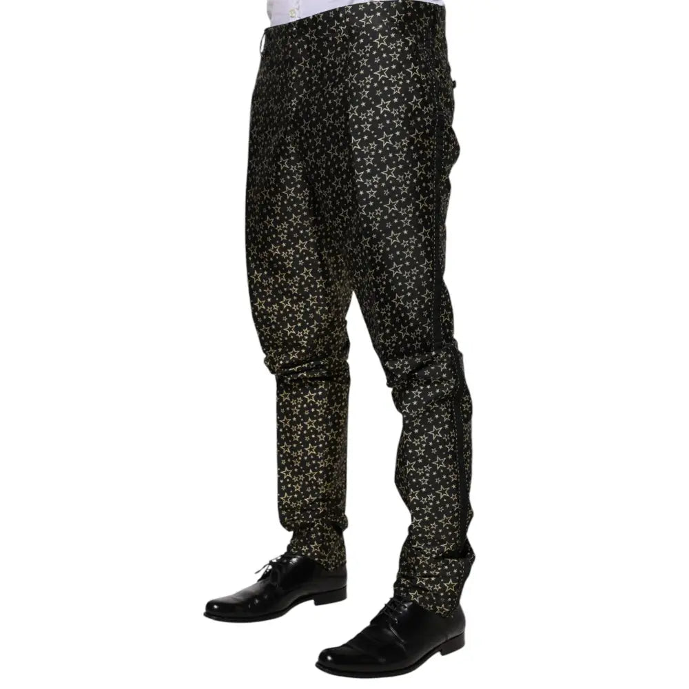 Dolce & Gabbana Black Stars Jacquard SICILIA 2 Piece Suit