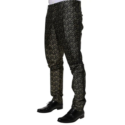 Dolce & Gabbana Black Stars Jacquard SICILIA 2 Piece Suit