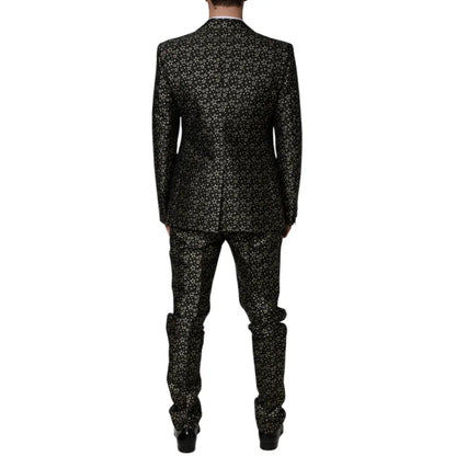 Dolce & Gabbana Black Stars Jacquard SICILIA 2 Piece Suit