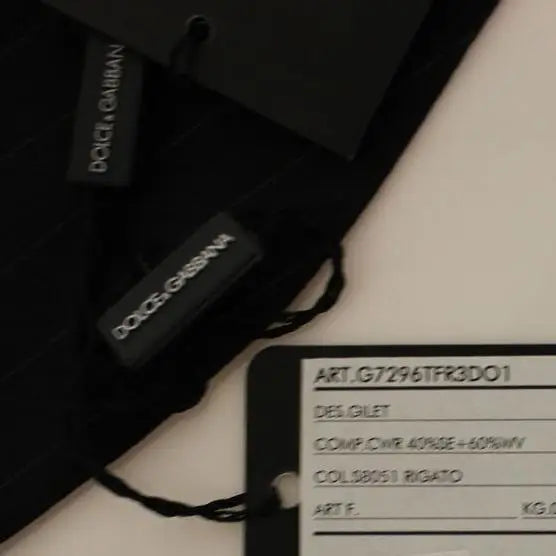 Dolce & Gabbana Black Striped Wool Silk Dress Vest Gilet