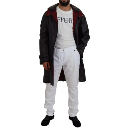 Dolce & Gabbana Black Trench Hooded Parka Cotton Jacket