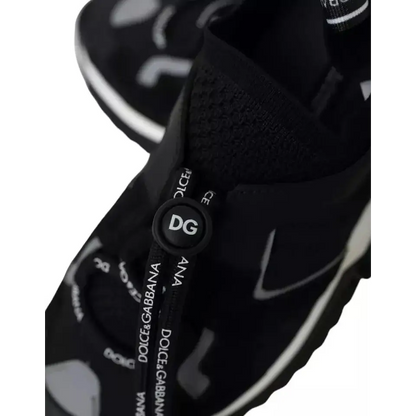 Dolce & Gabbana sorte sneakers i sort med hvid logo og DG-logo på snørebånd