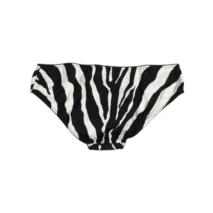 Dolce & Gabbana gabbana black white zebra print satin briefs