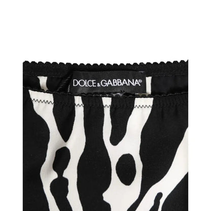 Dolce & Gabbana Black White Zebra Print Slip Briefs Underwear