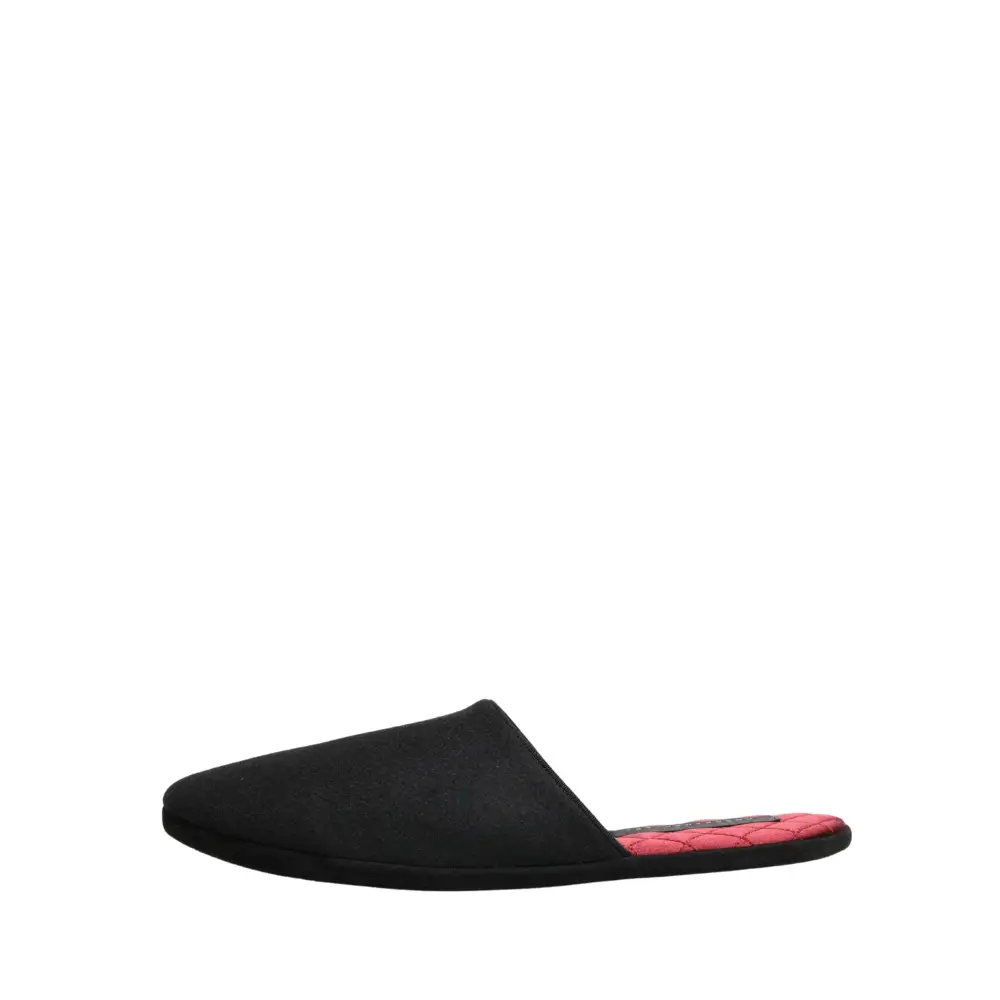 Dolce & Gabbana sorte suede mules med pink quiltet indersål, outlet mærkevarer