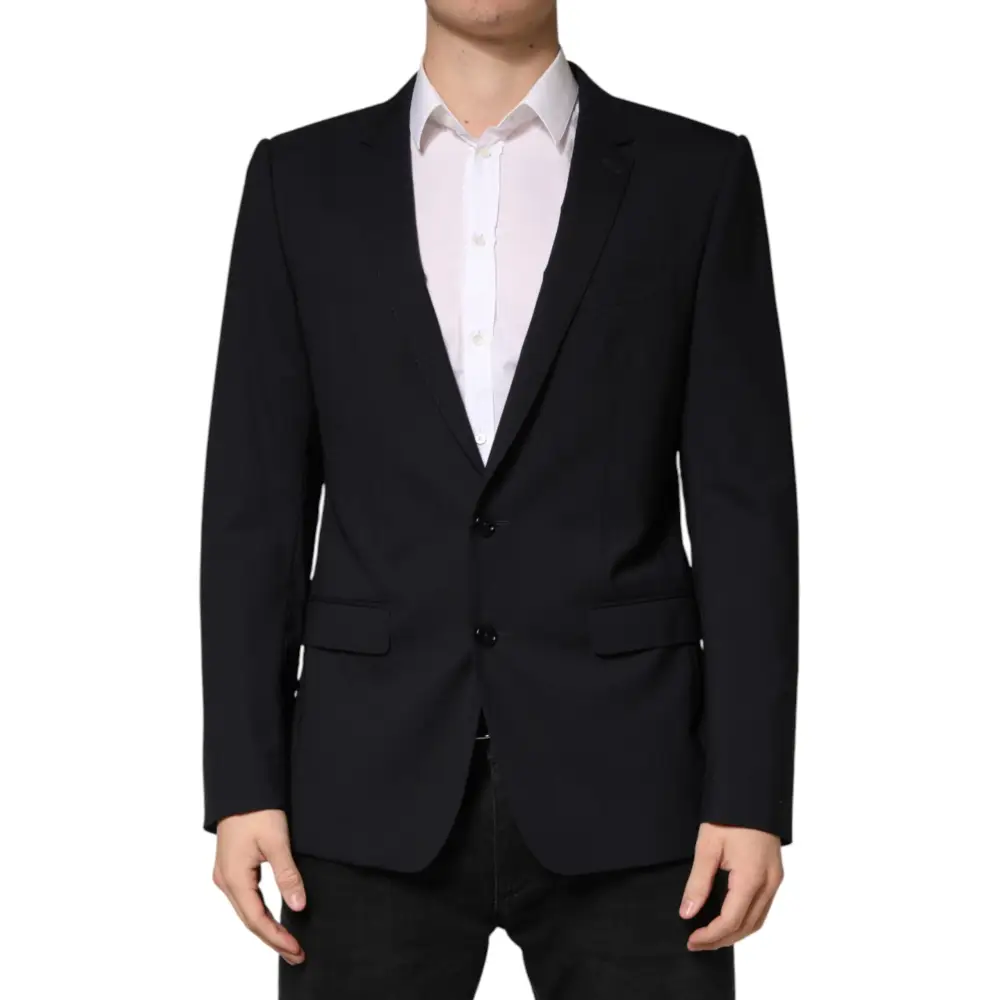 Dolce & Gabbana Black Wool Single Breasted 2 Button Blazer - Blazer