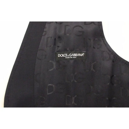 Dolce & Gabbana Blue Cotton Stretch Dress Vest Blazer