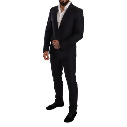 Dolce & Gabbana Blue Pattern MARTINI SLIM FIT 2 Piece Suit