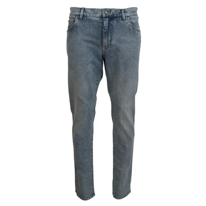 Dolce & Gabbana blue wash slim fit denim jeans med fading