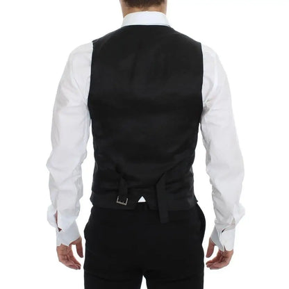 Dolce & Gabbana Blue Wool Formal Dress Vest Gilet